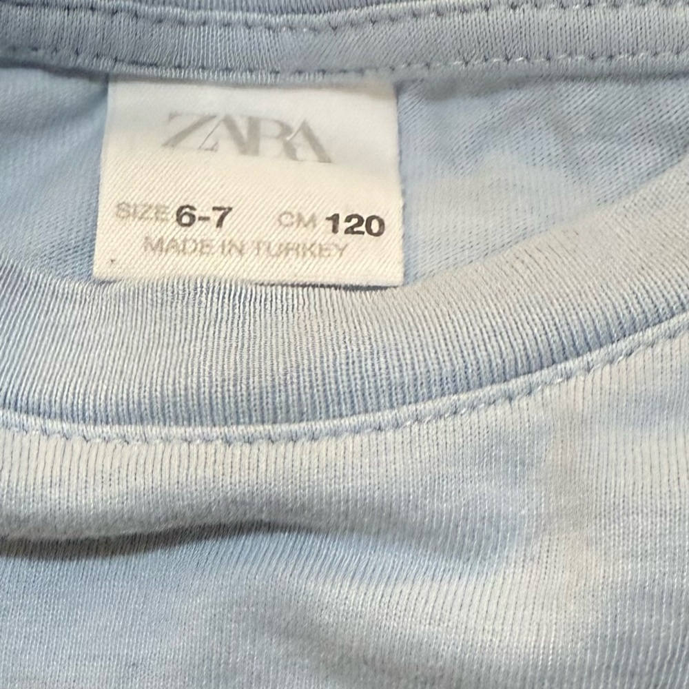 NWOT Zara Blue Paris Crop Top 6-7 - Picture 2 of 2